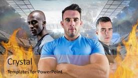  Presentation with composite - Cool new PPT layouts with crossed between the fire flame backdrop and a gold colored foreground