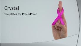  Presentation with pink ribbon - Slides with crossed fingers with pink ribbon background and a light gray colored foreground