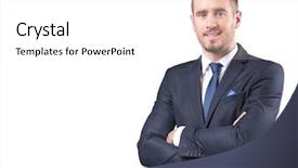  Presentation with businessman standing on maze - Slide deck featuring crossed isolated on white background background and a white colored foreground