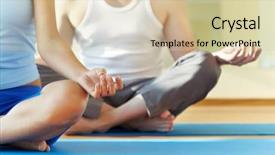  Presentation with masculine - Amazing slide deck having crossed legs during meditation backdrop and a soft green colored foreground