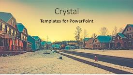  Presentation with 70s - Colorful slides enhanced with crossed-processed-snowy-neighborhood-view backdrop and a blonde colored foreground