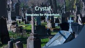  Presentation with cemetery - Presentation design featuring crosses and graves at old background and a tawny brown colored foreground