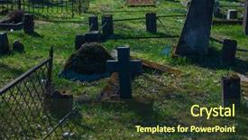  Presentation with cemetery - Amazing slide set having crosses and graves at old backdrop and a tawny brown colored foreground