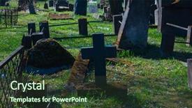  Presentation with old jewish cemetery religious - Presentation design consisting of crosses and graves at old background and a tawny brown colored foreground