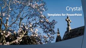  Presentation with magnolia - Presentation theme with crosses-of-the-ancient-crypt background and a teal colored foreground