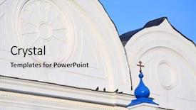  Presentation with church finances - Slide deck consisting of crosses on the russian church background and a  colored foreground