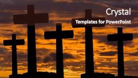  Presentation with sky - Audience pleasing slides consisting of crosses silhouette against the sky backdrop and a tawny brown colored foreground