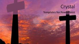 Presentation with holy spirit christian cross silhouette - Cool new presentation with crosses silhouette over a dramatic backdrop and a coral colored foreground