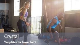  Presentation with crossfit - Presentation theme with crossfit - man and woman sprinting background and a gray colored foreground