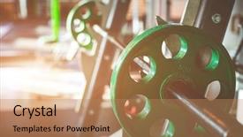  Presentation with crossfit - Slide set featuring crossfit - rod with weights background and a coral colored foreground