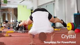  Presentation with crossfit - Slide deck featuring crossfit fitness handstand push ups background and a  colored foreground