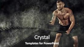 Presentation with crossfit - Audience pleasing slides consisting of crossfit training man working backdrop and a dark gray colored foreground