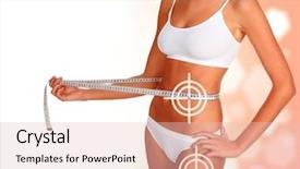  Presentation with weightloss - Theme enhanced with crosshairs - slim woman with tape measure background and a lemonade colored foreground