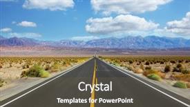  Presentation with road trip - Presentation theme with crossing a huge death valley background and a tawny brown colored foreground