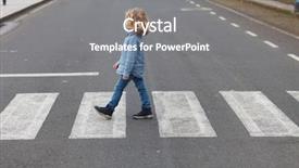  Presentation with alone - Presentation theme consisting of crossing alone on the road background and a gray colored foreground