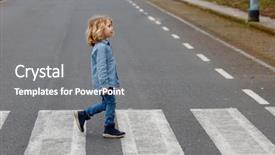  Presentation with alone - Beautiful slide set featuring crossing alone on the road backdrop and a gray colored foreground