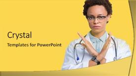  Presentation with doctor african - Presentation with crossing arms doing negative sign background and a  colored foreground