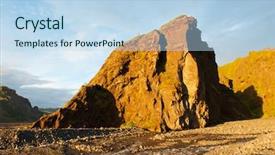  Presentation with volcanic rocks - PPT theme with crossing creek - midnight setting sun lits beautifully background and a  colored foreground