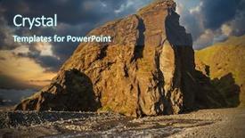  Presentation with volcanic rocks - Cool new slide set with crossing creek - midnight setting sun lits beautifully backdrop and a ocean colored foreground