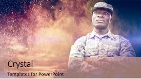  Presentation with wooden cross against the sky - Beautiful presentation theme featuring crossing guard - cloudy sky landscape against portrait backdrop and a coral colored foreground