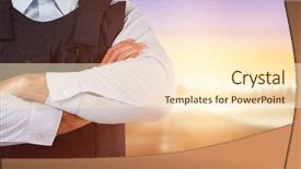  Presentation with security officer - Cool new PPT layouts with crossing guard - mid section of security officer backdrop and a  colored foreground