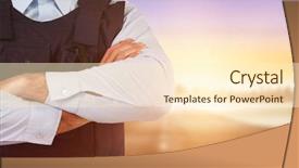  Presentation with security officer - Slide set consisting of crossing guard - mid section of security officer background and a  colored foreground