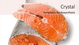  Presentation with fresh ginger root on white - Presentation theme having crossing red sea - fresh salmon over white background background and a lemonade colored foreground