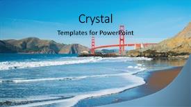 Presentation with crossing bridge - Beautiful PPT theme featuring crossing red sea - golden gate bridge in san backdrop and a teal colored foreground