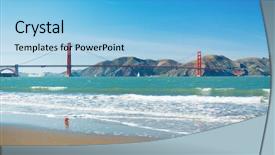  Presentation with crossing bridge - Audience pleasing slide set consisting of crossing red sea - golden gate bridge in san backdrop and a light blue colored foreground