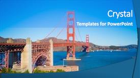  Presentation with san francisco - Audience pleasing theme consisting of crossing red sea - golden gate bridge in san backdrop and a  colored foreground
