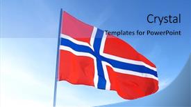  Presentation with norway - PPT theme having crossing red sea - norway national flag background and a teal colored foreground