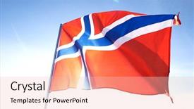  Presentation with sky blue - Presentation theme consisting of crossing red sea - norway national flag background and a lemonade colored foreground