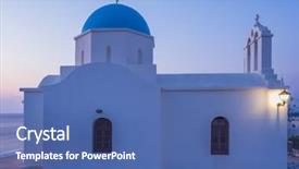  Presentation with greek islands - Amazing slides having crossing red sea - typical church in the greek backdrop and a  colored foreground