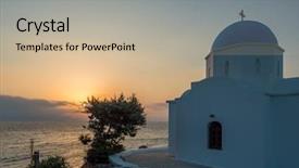  Presentation with greek islands - Slides with crossing red sea - typical church in the greek background and a  colored foreground