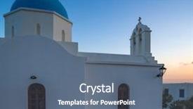 Presentation with greek islands - Audience pleasing PPT theme consisting of crossing red sea - typical church in the greek backdrop and a  colored foreground