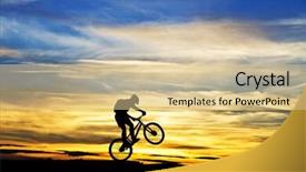  Presentation with mountain bike - Presentation design enhanced with crossing-the-mountain-bike background and a lemonade colored foreground