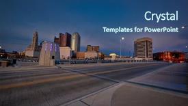  Presentation with crossing bridge - PPT layouts with crossing the rich street bridge background and a ocean colored foreground