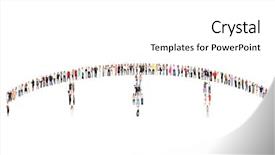  Presentation with achievement - Cool new PPT theme with crossover - achievement idea many colleagues backdrop and a white colored foreground