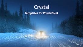  Presentation with russian forest - Slide deck consisting of crossover - car lights in winter russian background and a ocean colored foreground