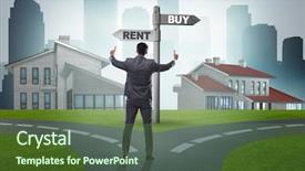  Presentation with crossroads - Cool new theme with crossroads betweem buying and renting backdrop and a tawny brown colored foreground