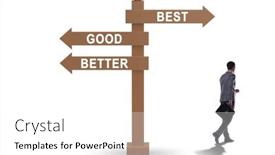  Presentation with crossroads - Presentation theme consisting of crossroads-concept-with-good-better background and a white colored foreground