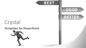  Presentation with crossroads - Slide deck enhanced with crossroads-concept-with-good-better background and a white colored foreground