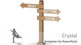  Presentation with crossroads - Slides with crossroads-concept-with-good-better background and a white colored foreground