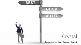  Presentation with crossroads - Slide deck with crossroads-concept-with-good-better background and a white colored foreground