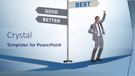  Presentation with crossroads - PPT layouts having crossroads-concept-with-good-better background and a sky blue colored foreground