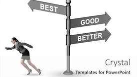  Presentation with crossroads - Presentation theme consisting of crossroads-concept-with-good-better background and a white colored foreground