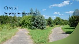  Presentation with crossroads - Audience pleasing presentation consisting of crossroads-in-the-park backdrop and a light blue colored foreground