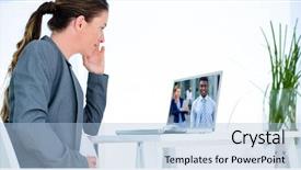  Presentation with video conferencing - Presentation consisting of  background and a  colored foreground