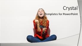  Presentation with video game 3d play games - Cool new slides with 20s smiling and playing video backdrop and a white colored foreground