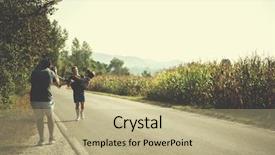  Presentation with videographer - Presentation theme consisting of carry cross - young videographer with gimball video background and a mint green colored foreground